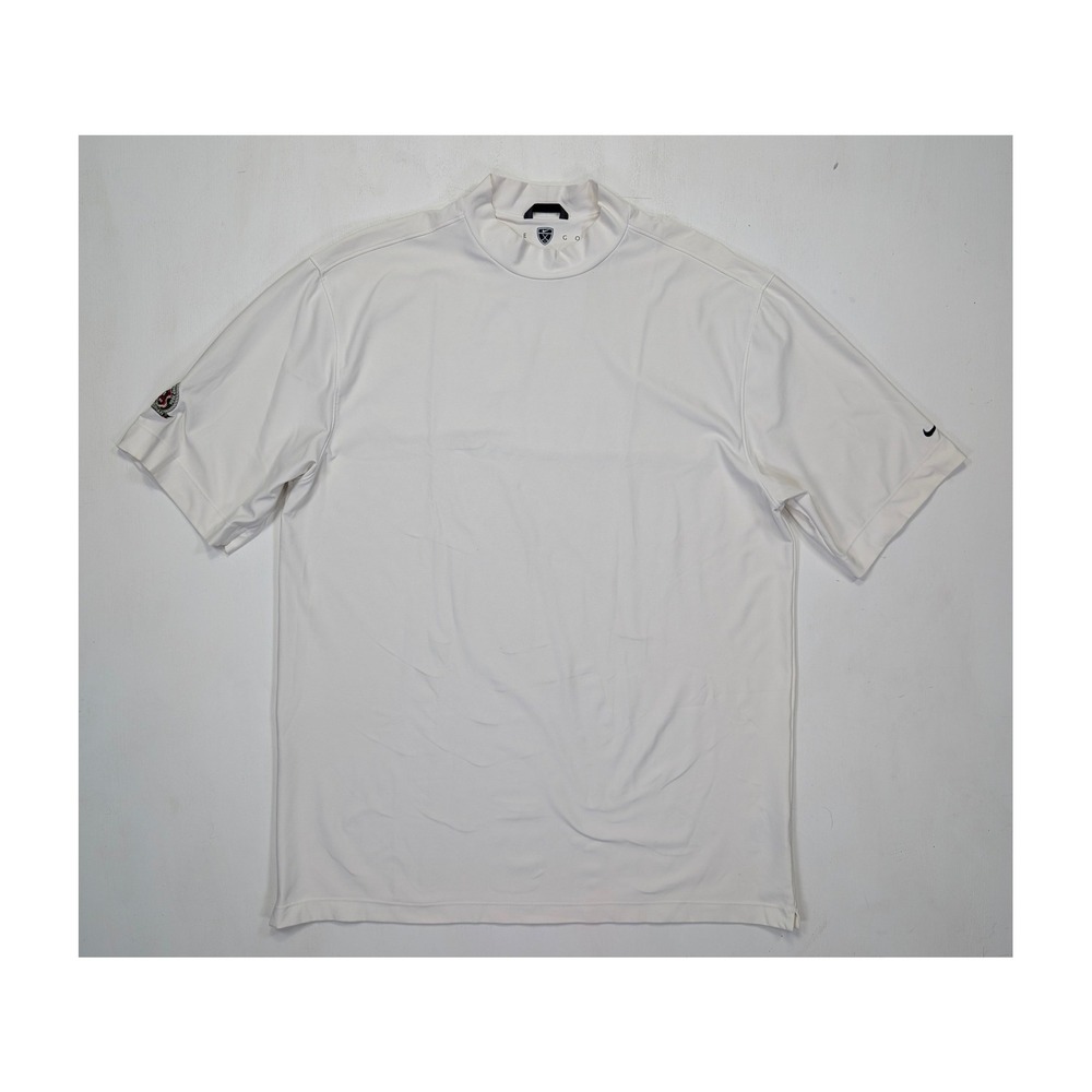 Nike Golf Dri-FIT UV Mock Neck Shirt Mens XL White Short Sleeve Performance Tee